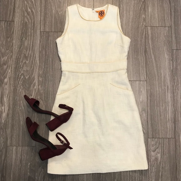 Tory Burch Dresses & Skirts - Tory Burch Tweed Leather Trim Sheath Dress